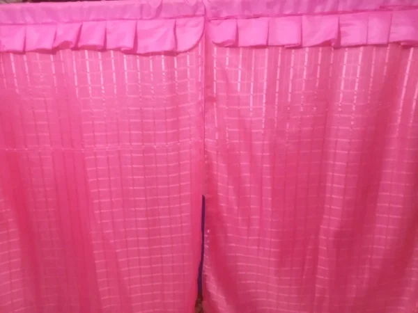Cortinas de Tergal con Forro Fucsia Para Puertas y Ventanas