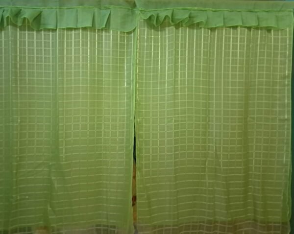 Cortinas de Tergal con Forro Verde Manzana