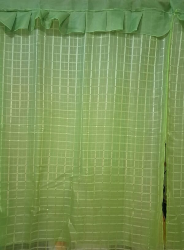 Cortinas de Tergal con Forro Verde Manzana