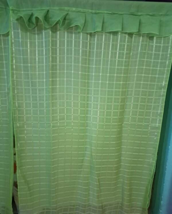 Cortinas de Tergal con Forro Verde Manzana
