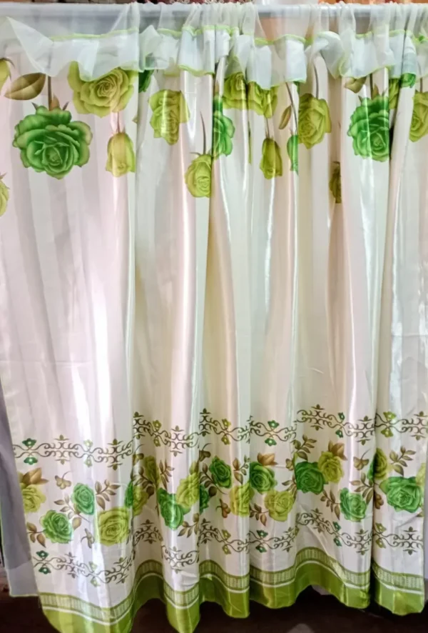 Cortinas de Blackout Satinado Verde Limon