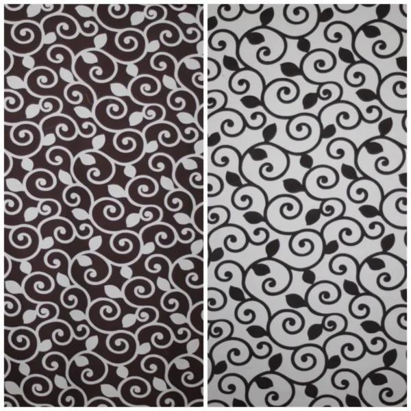 Cortinas cortas para ventanas en grecas chocolate