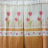 Cortinas de Cocina Tergal con Forro - Café con Tulipanes