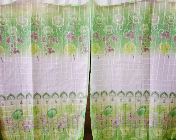 Cortinas de Cocina Tergal con Forro - Tulipanes verdes