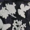 Cortinas de Organza Bordada de Mariposas Negro con Oro