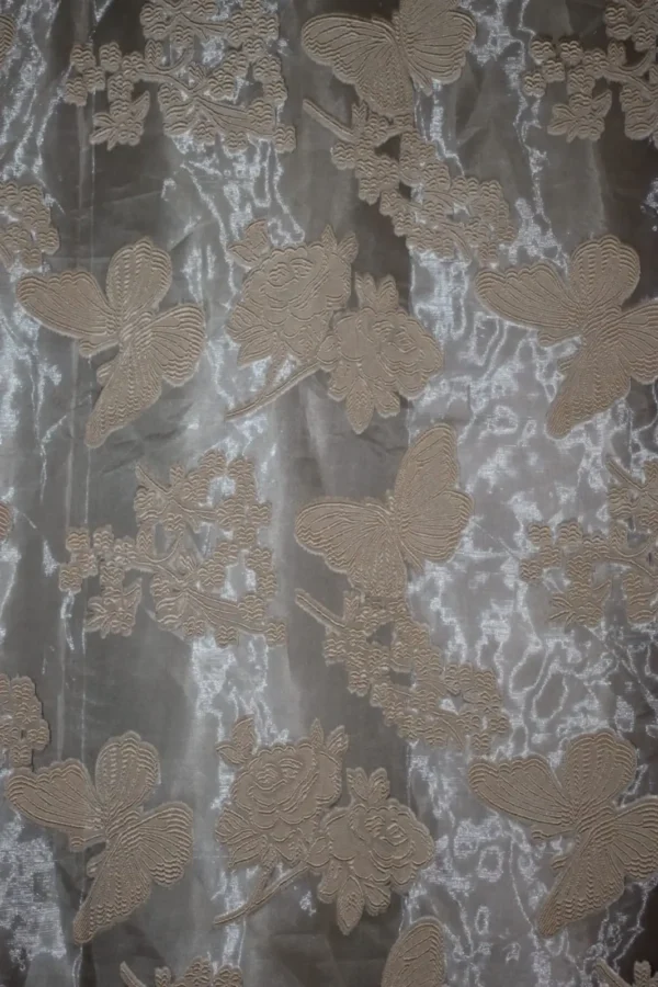 Cortinas de Organza Bordada Arena