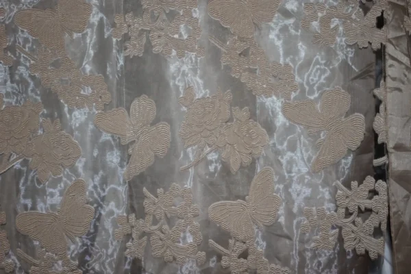 Cortinas de Organza Bordada Arena
