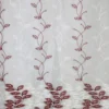 Cortinas de Lino Bordadas de Líneas Vino