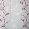 Cortinas de Lino Bordadas de Líneas Vino