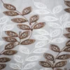 Cortinas de Lino Bordadas de Líneas Chocolate