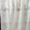 Cortinas de Organza Bordada Hueso