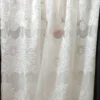 Cortinas de Organza Bordada Hueso