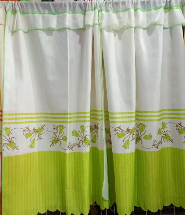Cortinas de Gaza Pintada Color Verde Limon