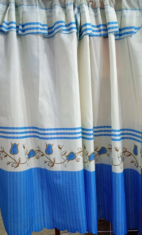 Cortinas de Gaza Pintada Color Azul Rey