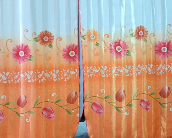 Cortinas de Blackout Satinado Color Naranja