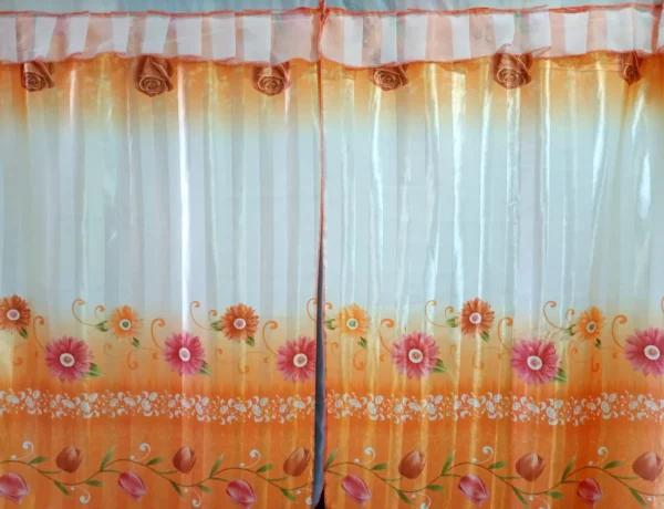 Cortinas de Blackout Satinado Color Naranja