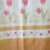 Cortinas de Cocina Tergal con Forro - Café con Tulipanes